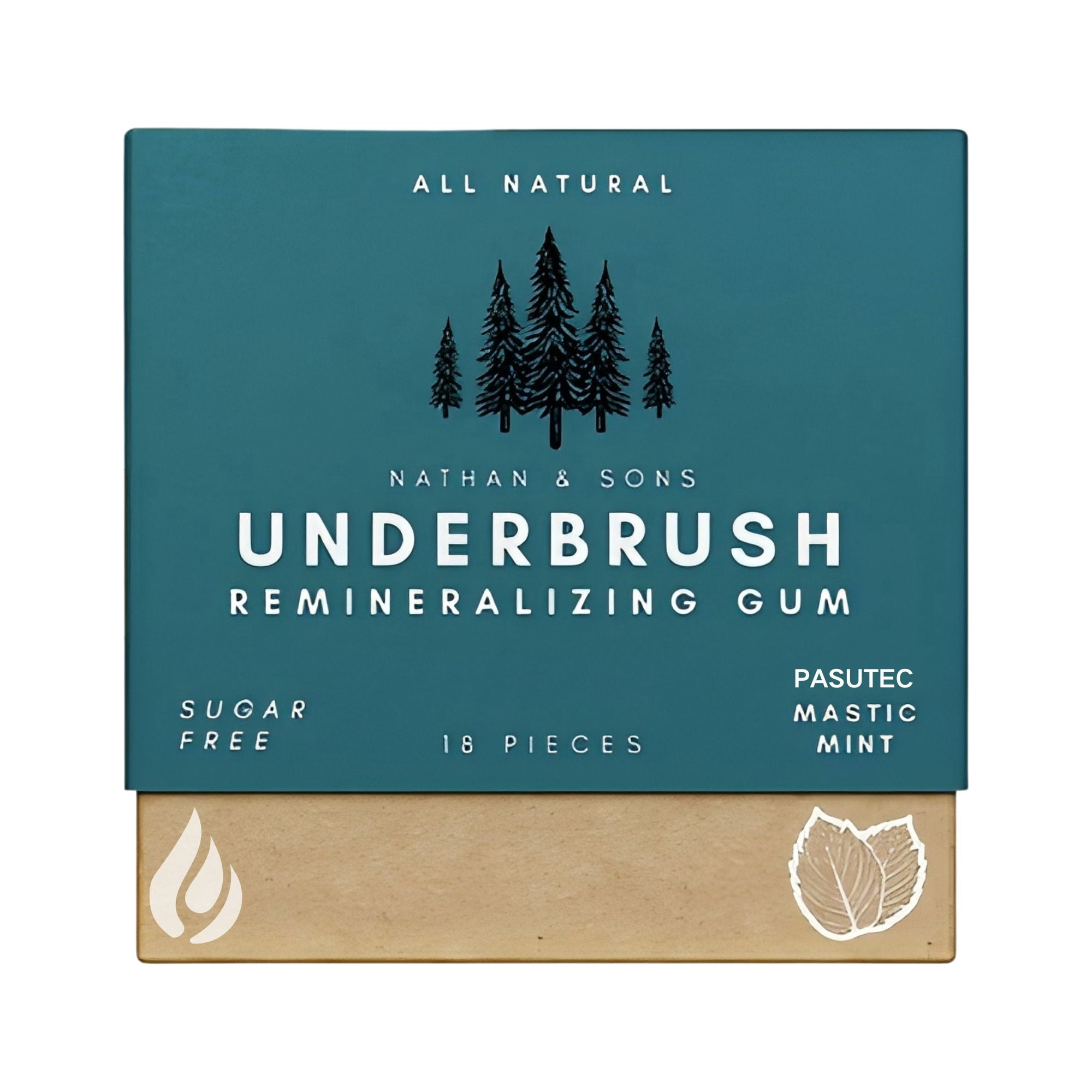 UNDERBRUSH GUM MASTIC MINT 18 PCS PASUTEC The Natural Chew for Oral