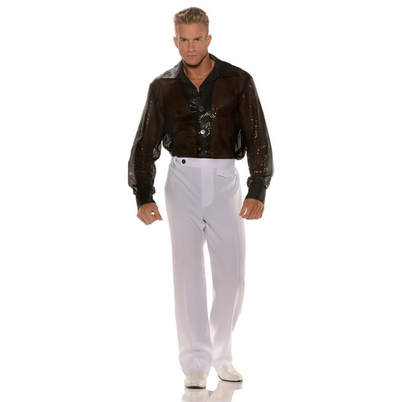 UNDERWRAPS 1970's Themed Men's Shirts - Halloween Hippie Disco Cosplay Costume, Retro Sixties and Seventies Funky T-Shirt Outfits for Men and Couples