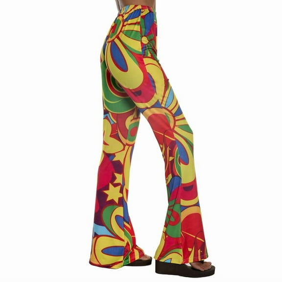 UNDERWRAPS 60s Tie Dye Leggings - Women Bell Bottoms Leggings, Rave Outfit, 70s Hippie Costume, Hippie Clothes for Cosplay, Halloween Party