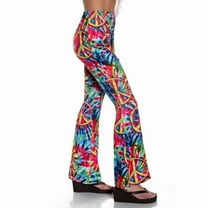 UNDERWRAPS 60s Tie Dye Leggings - Women Bell Bottoms Leggings, Rave Outfit, 70s Hippie Costume, Hippie Clothes for Cosplay, Halloween Party