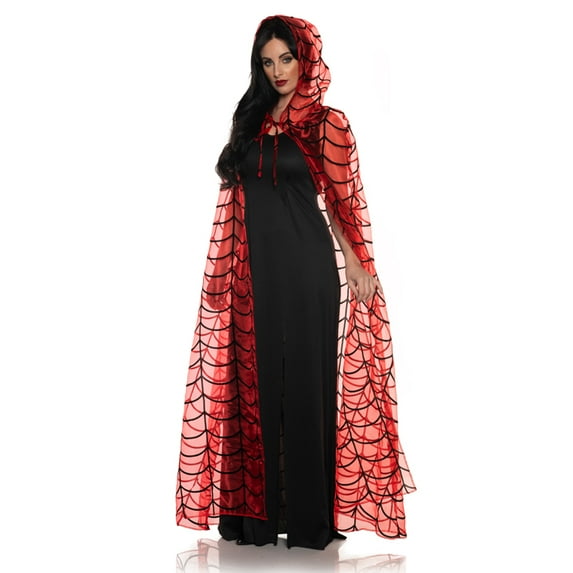 UNDERWRAPS Adult Red Sheer Cape - Witch Costume for Women, Halloween Costumes, Cosplay Dress Up, Festival Cape, Couples Costumes, Role Play