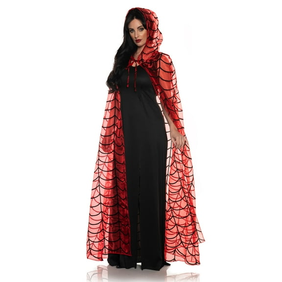 UNDERWRAPS Adult Red Sheer Cape - Witch Costume for Women, Halloween Costumes, Cosplay Dress Up, Festival Cape, Couples Costumes, Role Play