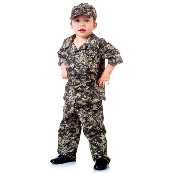 UNDERWRAPS Army Uniform Baby Costume - Halloween Costume Set for Boys & Girls, Childrens Outfit for Dress Up, Cosplay Events for Kids