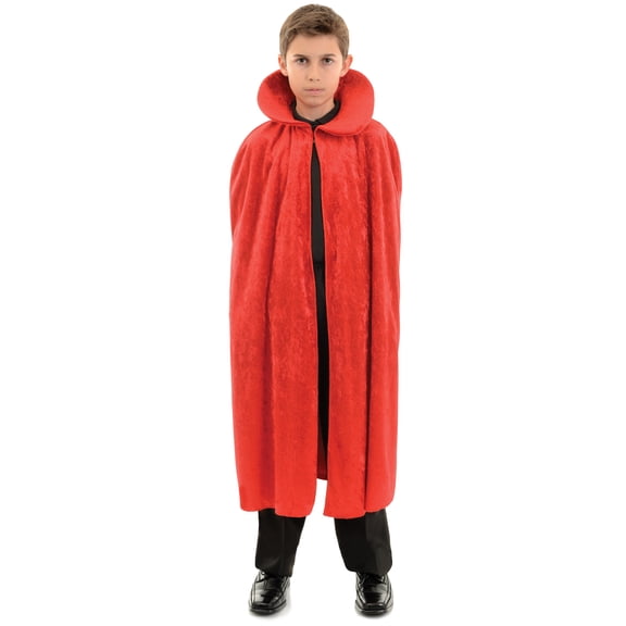 UNDERWRAPS Big Girl's Children's Velvet Cape with Collar - Red, One Size Childrens Costume, red, One Size