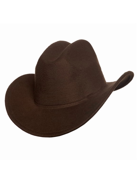 Brown Cattleman Cowboy Hat - Western Hats for Men and Women, Cowboy Cosplay Accessories, Country Concert Hats, Thick Felt Hat