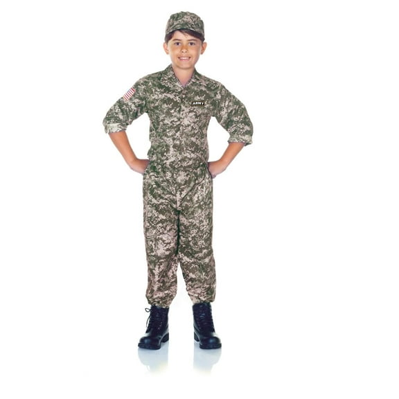 UNDERWRAPS Children's Army Camo Costume - Halloween Costume Set for Boys & Girls, Childrens Outfit for Dress Up, Cosplay Events for Kids