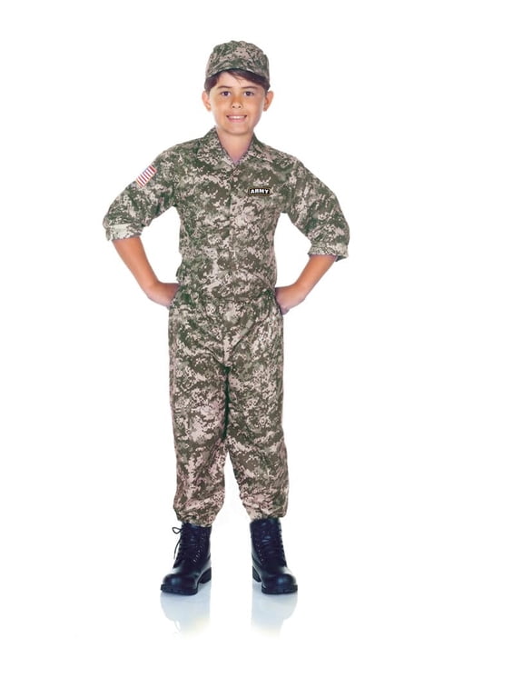 Children's Army Camo Costume - Halloween Costume Set for Boys & Girls, Childrens Outfit for Dress Up, Cosplay Events for Kids