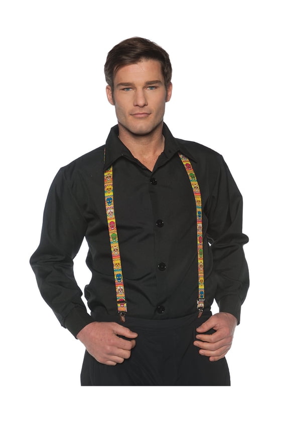 Dia De Los Muertos Suspenders - Halloween Accessories for Men & Women, Cosplay Suspenders for Adults, LARP Accessory, Dress Up