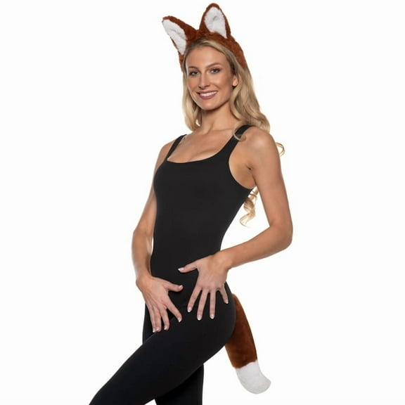 UNDERWRAPS FOX COSPLAY ACCESSORY KIT! Headband With Attached Plush Ears, Tail With Attached Belt Loop, Halloween Costume Accessories, Anime Kit