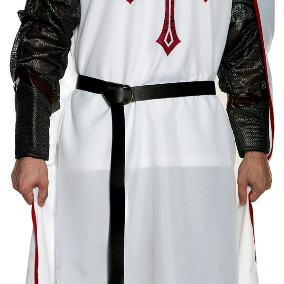 UNDERWRAPS Faux Leather Renaissance Belt - Black Leather Belt With Metal Ring Buckle Guard, Renaissance Accessories Pirate Accessories Viking Belt Buckle