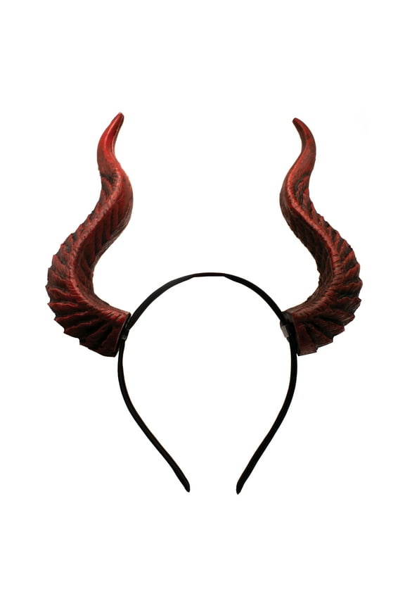 Foam Devil Red Horns - Halloween Accessories for Cosplay, Anime Horn Headband, Goth Renaissance Decor, Adult Costume Horns
