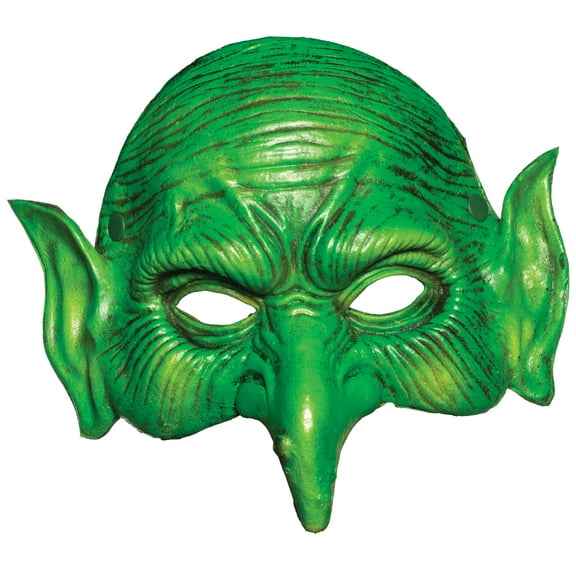 UNDERWRAPS Foam Goblin Half Mask - Green Mask for Halloween Costume, Cosplay Accessory, Masquerade Mask, Adult Green Demon, Witch Mask
