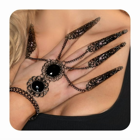 UNDERWRAPS Gothic Bracelet with Claws - Costume Jewelry, Halloween Props, Vintage Accessories, Cosplay Bracelet for Women, Claw Chain Bracelet