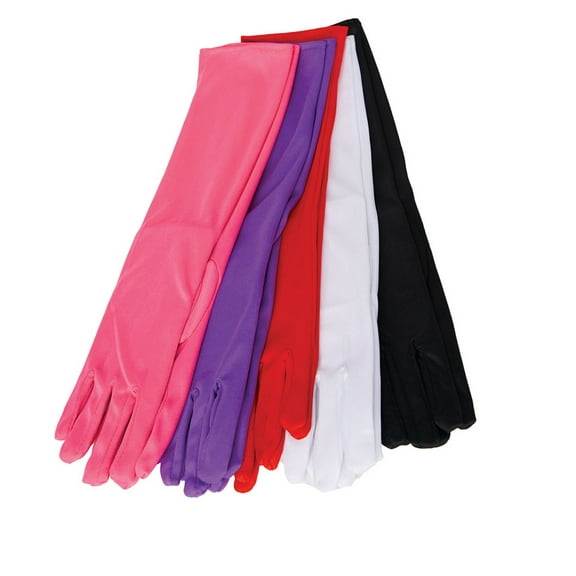 Halloween Full Length Elegant Fabric Princess Polyester Gloves, For Women, Black, One-Size