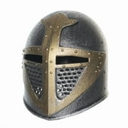 UNDERWRAPS Medieval Crusader Bucket Helmet - Knight Costume Helmet, Cosplay Accessories, Medieval Decor, Halloween Decor, Flat Top Helmet