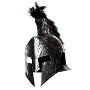 UNDERWRAPS Men's Evil Roman Helmet - Gladiator Helmet with Black Feathers & Mask, Cosplay Helmet, Costume Accessories, Movie Prop Helmet