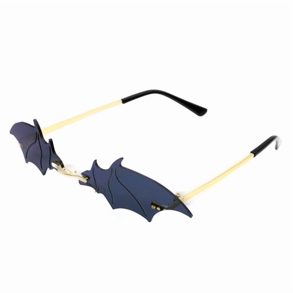 UNDERWRAPS Men's Halloween Batwing Sunglasses - Goth Accessories for Cosplay Costume, Rimless Sunglasses, Vampire Glasses, Rave Glasses