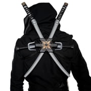 UNDERWRAPS Mens Ninja Backpack Set - Faux Weapons Toy Set, Ninja Toys for Costume Cosplay, Plastic Backpack Set with Attached Straps