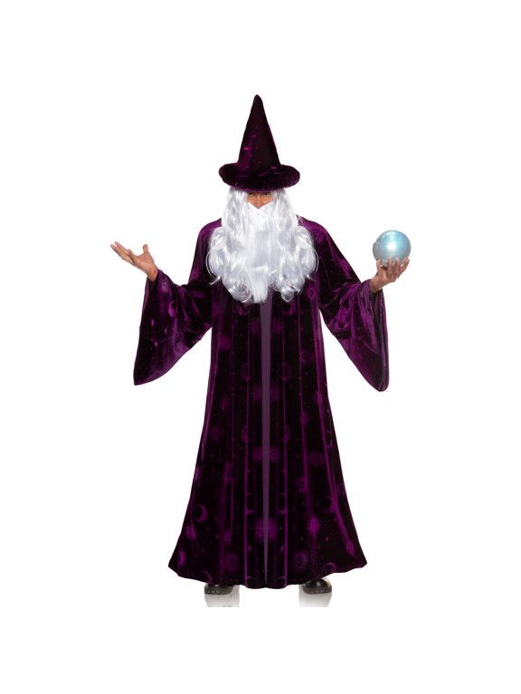 Men's Purple Wizard Costume - Wizard Fantasy Costume, Magic Sorcerer Costume, Renaissance Halloween Outfit, Cosplay Costume