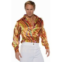 Men's Multi-Color Swirls 70s Disco Costume Shirt X-Large 48
