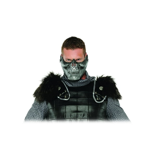 UNDERWRAPS Men's Skull Half Mask - Halloween Accessories for Men & Women, LARP Events, Cosplay Dress Up for Adults, Spooky Mask's (Brown)