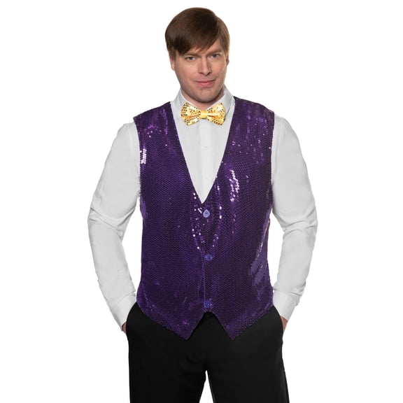 UNDERWRAPS Mens Sequin Vest Purple - Sequin Vests for Men, 70s Disco Outfit (Mens One Size (42-44))