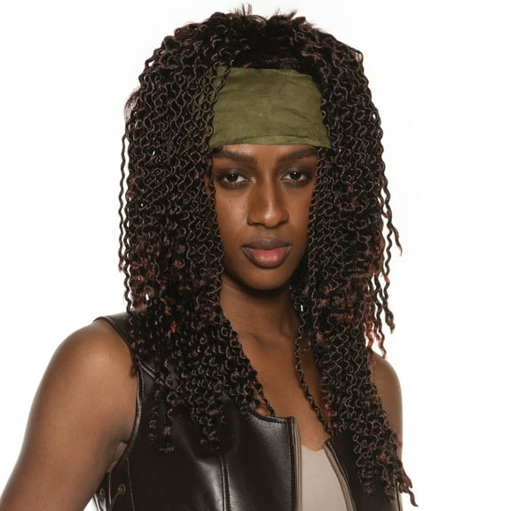 UNDERWRAPS Michonne Curly Dreadlock Wig - Braided Wig for Halloween Cosplay, Wig for Halloween Costume, 80s & 70s Wigs for Men & Women