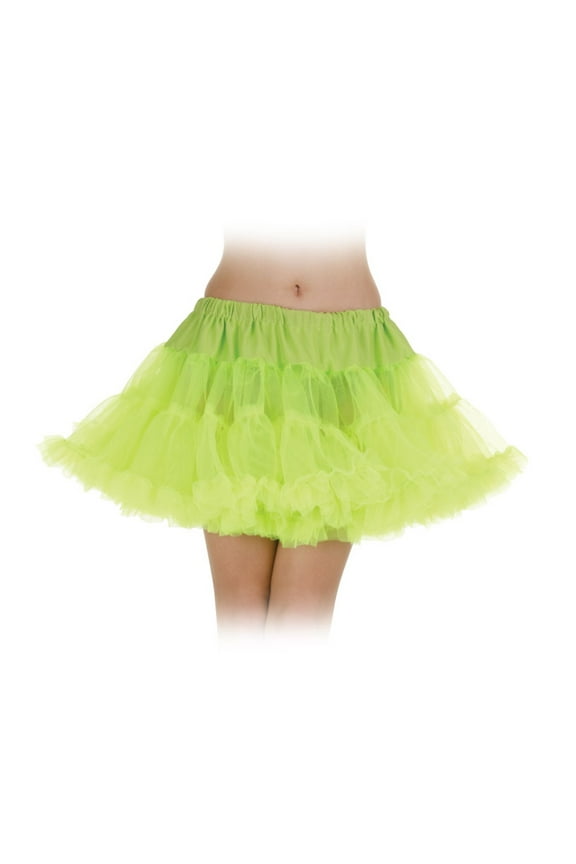 Petticoat Tutu Neon Green - Halloween Costume for Women, Dress Up for Adults, Accessories for Costume, Cosplay Event Skirt