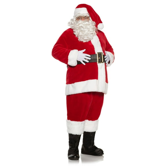 UNDERWRAPS Professional Grade Santa Suit - 10 PIECE Luxurious, High Quality Christmas Suit Red Santa Claus Costume, Soft Plush Costume Adult with Santa Hat