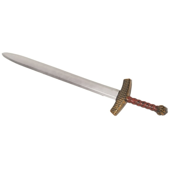 UNDERWRAPS Red Handle Knight Sword - Halloween Accessories for Men & Women, Cosplay Weapon for Adults, LARP Accessory, Dress Up