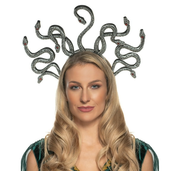 UNDERWRAPS Silver Medusa Rhinestone Headpiece - Halloween Headband for Women, Medusa Costume Accessories, Snake Headpiece, Greek Decor