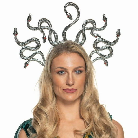 UNDERWRAPS Silver Medusa Snake Headpiece - Halloween Headband for Women, Medusa Costume Accessories, Snake Headpiece, Renaissance Decor