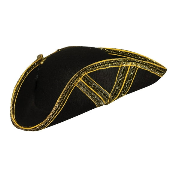 UNDERWRAPS Tri-Corner Pirate Hat - Vintage Hats, Halloween Costume Accessories, Pirate Birthday Parties, Adults Cosplay Hat, Captain Hats for Adult (One Size)