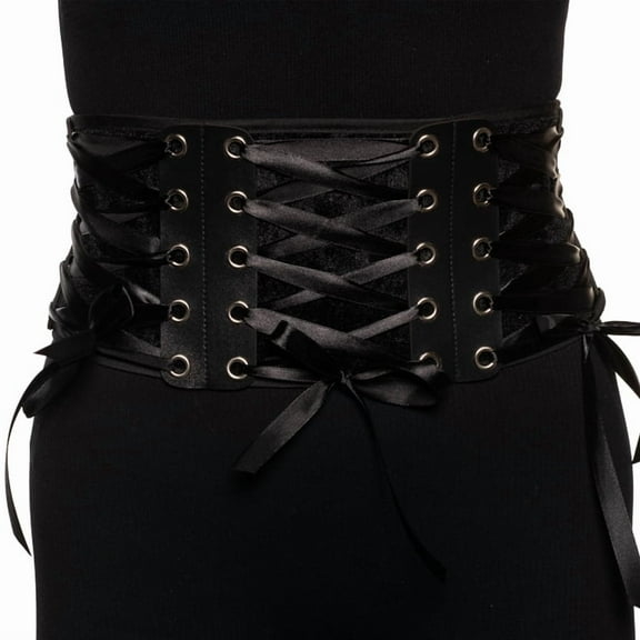 UNDERWRAPS Women's Corset Cincher Belt - Medieval Belt for Women, Gothic Waist Belt for Cosplay, Renaissance Accessories, Black Suede Cincher