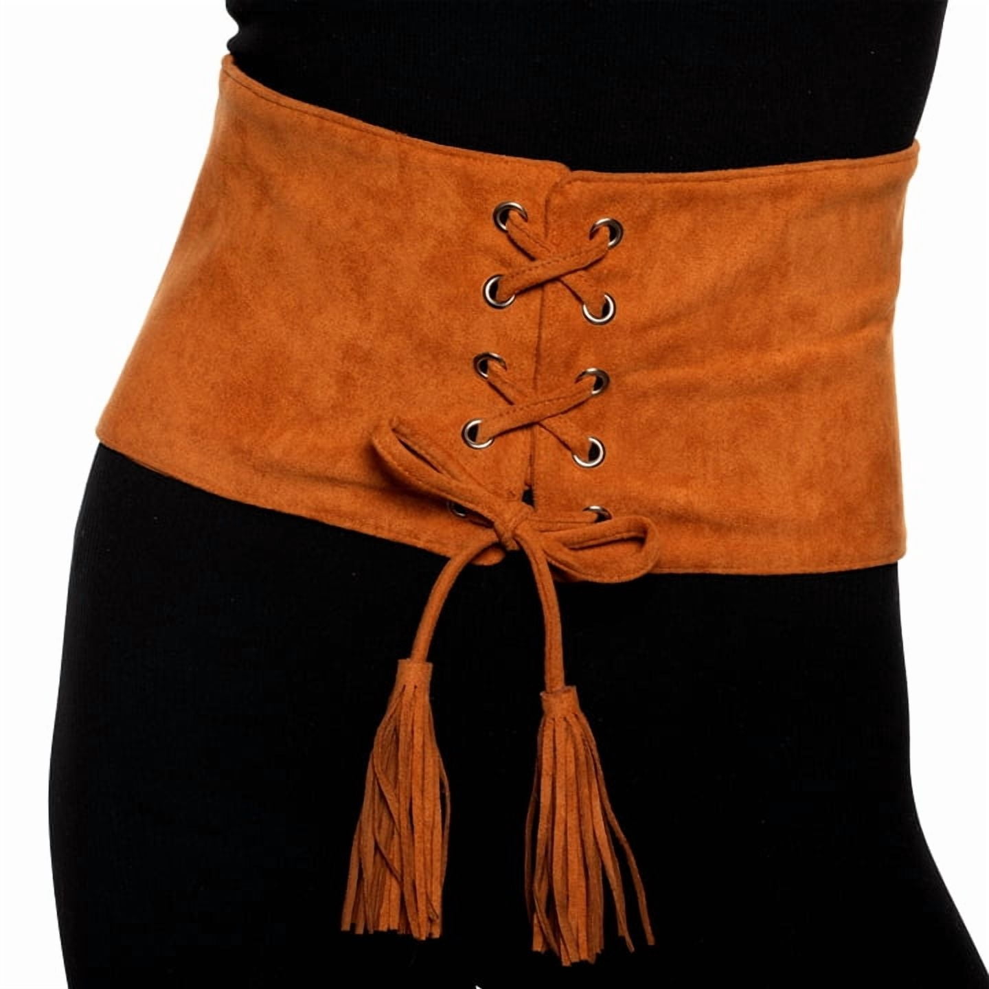 Maison Boinet suede laced corset belt Lace-up Corset Waist Leather Belt for Women – StockyardX  main image 2