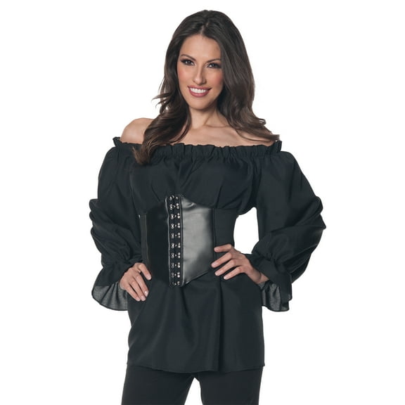 UNDERWRAPS Womens Renaissance Black Blouse - Long Sleeve Outfit, Cosplay Dress Up, LARP Costume, Oufit for Themed Events