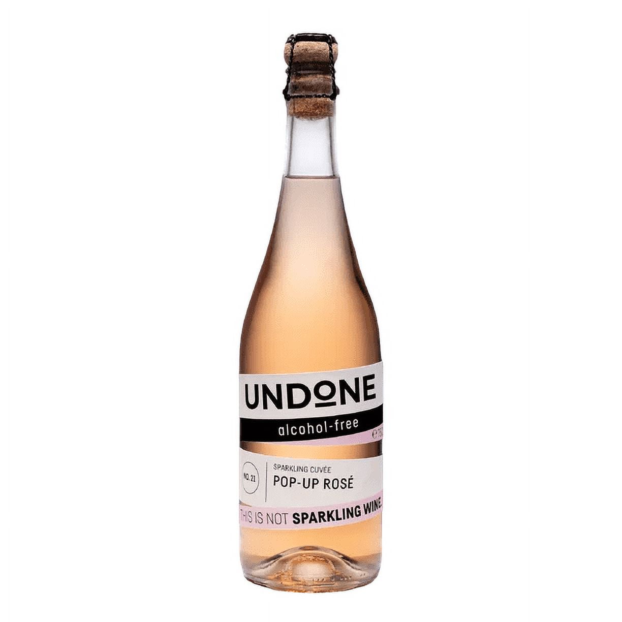 UNDONE No.21 THIS IS NOT SPARKLING WINE - Rosé Sparkling Non Alcoholic Wine  (750 mL)| Zero Proof | Alcohol Free Rose Wine Beverage | Non-alcoholic Wine  Alternative