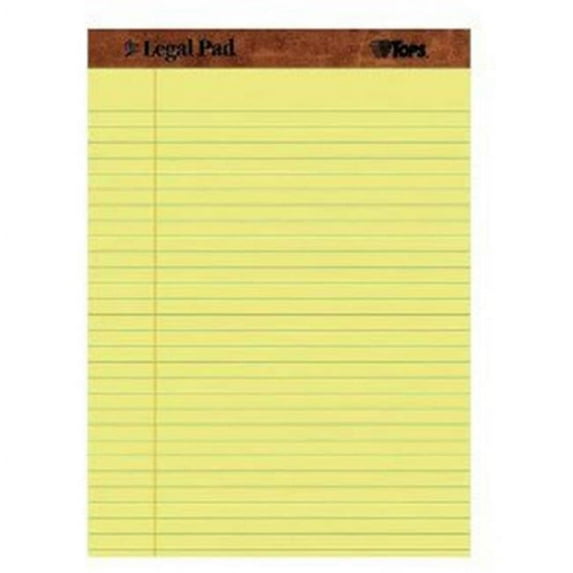 UNE 91842 LGL Ruled Perforated Letter Size Writing Pad - Canary