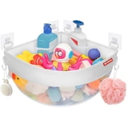 UNEEDE Kids Bathroom Mesh Nylon Tub Organizer with Zipper & Corner Mount Bath Toy Storage