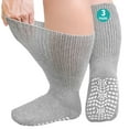 thumbnail image 1 of UNEEI 3 Pairs Cotton Diabetic Socks,Non-Slip Grip Hospital Socks with Grippers,Extra Wide Non Slip Diabetic Socks for Men Women,Size 9-13, 1 of 6