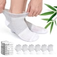 thumbnail image 1 of UNEEI Bamboo Viscose Diabetic Ankle Socks: Wide Calf Diabetic Socks with Seamless Toe - 6 Pairs Non Binding Neuropathy Socks for Women Men, Size 11-13, 1 of 7