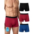 thumbnail image 1 of UNEEI Washable Incontinence Underwear for Men, 150ml Absorbent Leakproof Cotton Boxer Briefs, Reusable Mid-Rise Comfort Fit, Reliable Protection for Daily & Overnight Wear, 3 Pack Multi-Color, L, 1 of 7