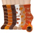 thumbnail image 1 of UNEEI Fuzzy Socks for Women, Cozy Fluffy Winter Warm Slipper Socks , 6 Pair Colorful Fluffy Socks for Home Sleeping, 1 of 8