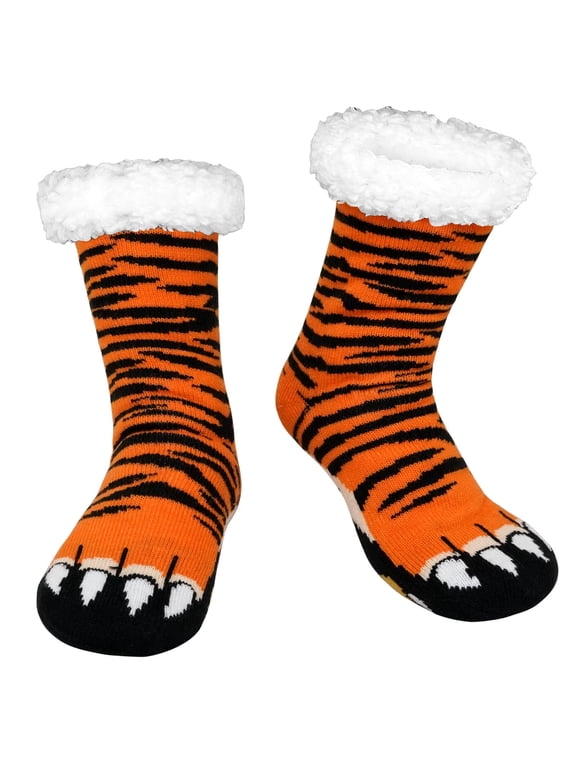 Men's Fuzzy Slipper Socks with Grippers,Winter Warm Cozy Thick Fuzzy Indoor Fluffy Home Socks, Thick Comfy Non Slip Gift Socks
