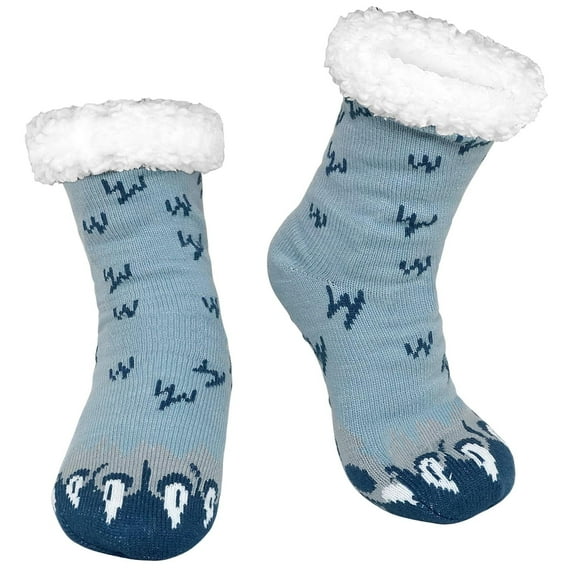UNEEI Men's Fuzzy Slipper Socks with Grippers,Winter Warm Cozy Thick Fuzzy Indoor Fluffy Home Socks, Thick Comfy Non Slip Gift Socks