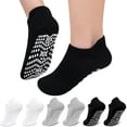 thumbnail image 1 of UNEEI Non-Slip Grip Socks for Women Men, 6 Pair Cotton Non Slip Socks for Yoga, Pilates, Ballet, Hospital, Anti-Skid, Breathable, 1 of 7