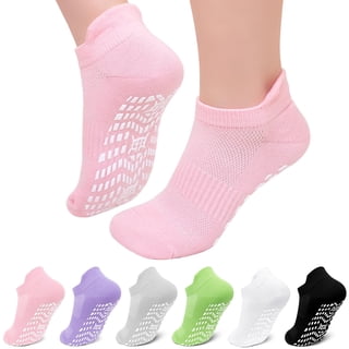 UNEEI Non-Slip Grip Socks for Women Men, 6 Pair Cotton Non Slip Socks for Yoga, Pilates, Ballet, Hospital, Anti-Skid, Breathable