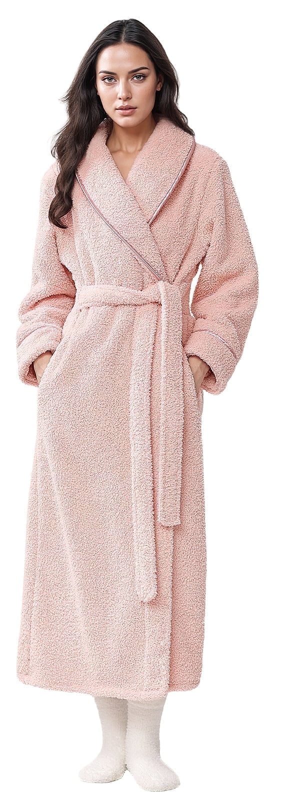 Fluffy Buttoned Robe UNEEI Robes for Women,Fluffy Fuzzy Cozy Warm Lightweight Housecoat ...