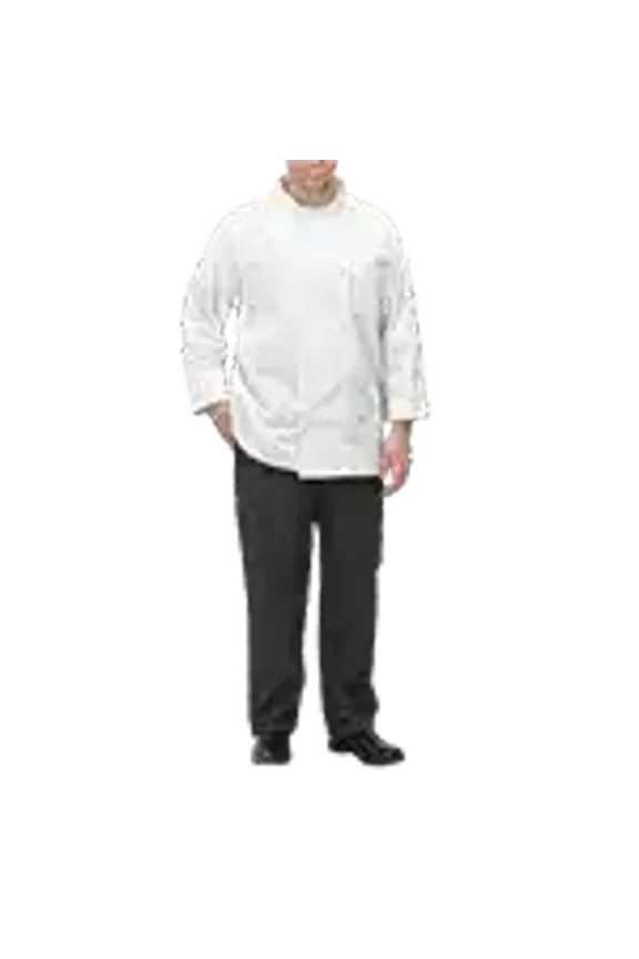 UNF-5WXXL, White Chef Jacket, Polycotton Chef Button Cook Shirt, Unisex Chef Uniform Apparel with Long Sleeves (XXL)