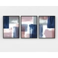 thumbnail image 1 of UNFFRAMED Abstract Set Of 3, Abstract Art Set Of 3 Posters, Blush Pink Abstract Wall Art Set, Navy Blue Contemporary Art Set 3 Prints 8x12, 1 of 3